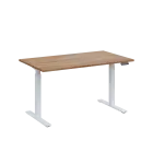AERO 06 výškově nastavitelný stůl, kovová podnož bílá, deska 25 mm, široký 1400 mm, dub bardolino