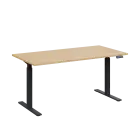 AERO 07 výškově nastavitelný stůl, kovová podnož antracit, deska 25 mm, široký 1600 mm, bříza irská