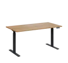 AERO 07 výškově nastavitelný stůl, kovová podnož antracit, deska 25 mm, široký 1600 mm, dub fjord