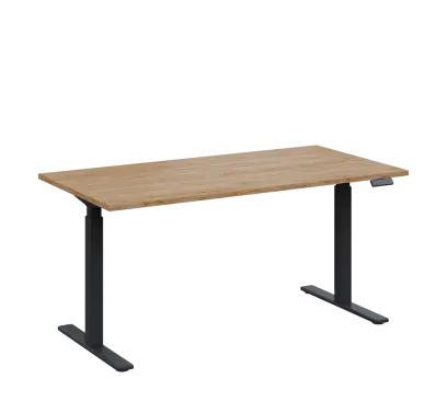 AERO 07 výškově nastavitelný stůl, kovová podnož antracit, deska 25 mm, široký 1600 mm, dub hickory