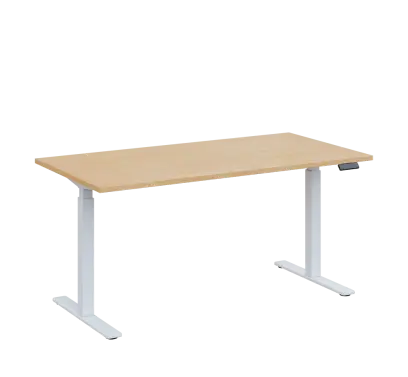 AERO 07 výškově nastavitelný stůl, kovová podnož bílá, deska 25 mm, široký 1600 mm, bříza irská AERO 07 výškově nastavitelný stůl, kovová podnož bílá, deska 25 mm, široký 1600 mm, bříza irská