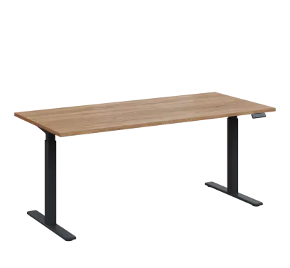 AERO 08 výškově nastavitelný stůl, kovová podnož antracit, deska 25 mm, široký 1800 mm, dub bardolin AERO 08 výškově nastavitelný stůl, kovová podnož antracit, deska 25 mm, široký 1800 mm, dub bardolino