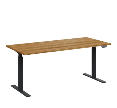 AERO 08 výškově nastavitelný stůl, kovová podnož antracit, deska 25 mm, široký 1800 mm, ořech světlý AERO 08 výškově nastavitelný stůl, kovová podnož antracit, deska 25 mm, široký 1800 mm, ořech světlý