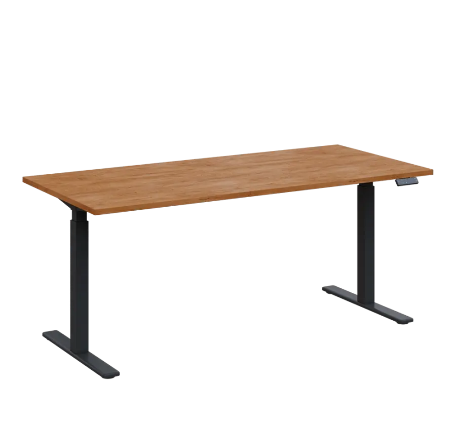 AERO 08 výškově nastavitelný stůl, kovová podnož antracit, deska 25 mm, široký 1800 mm, dub klasik