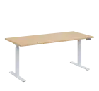AERO 08 výškově nastavitelný stůl, kovová podnož bílá, deska 25 mm, široký 1800 mm, bříza irská