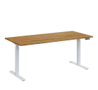 AERO 08 výškově nastavitelný stůl, kovová podnož bílá, deska 25 mm, široký 1800 mm, ořech světlý