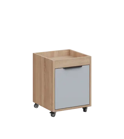 AERO 50 kontejner pojízdný, 1-zásuvkový, zámek, šedá/dub bardolino