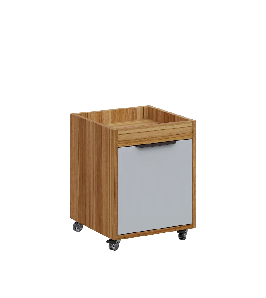 AERO 50 kontejner pojízdný, 1-zásuvkový, zámek, šedá/ořech světlý