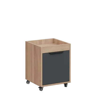 AERO 50 kontejner pojízdný, 1-zásuvkový, zámek, antracit/dub bardolino