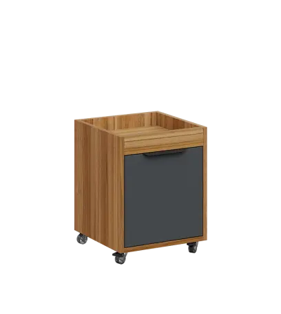 AERO 50 kontejner pojízdný, 1-zásuvkový, zámek, antracit/ořech světlý