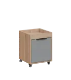 AERO 50 kontejner pojízdný, 1-zásuvkový, zámek, chinchilla šedá/dub bardolino