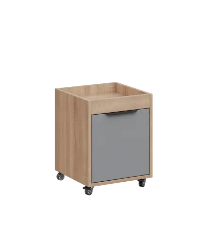 AERO 50 kontejner pojízdný, 1-zásuvkový, zámek, chinchilla šedá/dub bardolino AERO 50 kontejner pojízdný, 1-zásuvkový, zámek, chinchilla šedá/dub bardolino