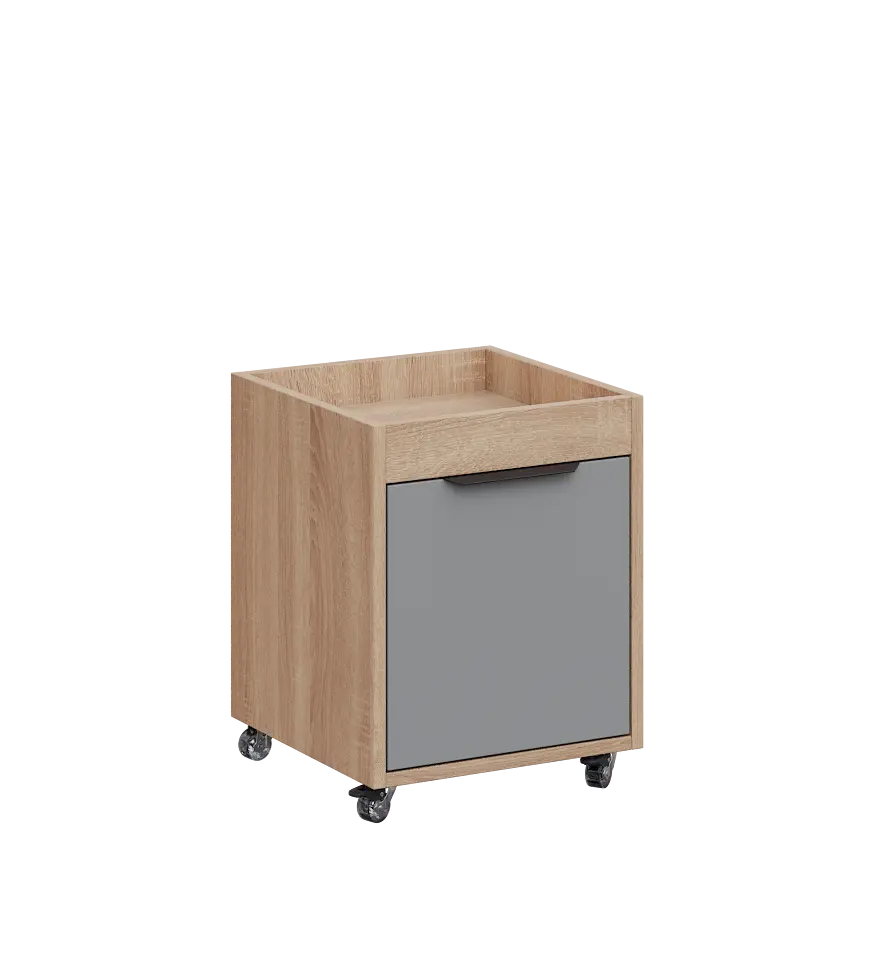 AERO 50 kontejner pojízdný, 1-zásuvkový, zámek, chinchilla šedá/dub bardolino