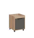 AERO 50 kontejner pojízdný, 1-zásuvkový, zámek, lávově šedá/dub bardolino
