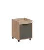 AERO 50 kontejner pojízdný, 1-zásuvkový, zámek, lávově šedá/dub bardolino
