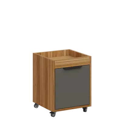 AERO 50 kontejner pojízdný, 1-zásuvkový, zámek, lávově šedá/ořech světlý