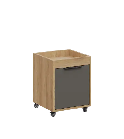 AERO 50 kontejner pojízdný, 1-zásuvkový, zámek, lávově šedá/dub fjord