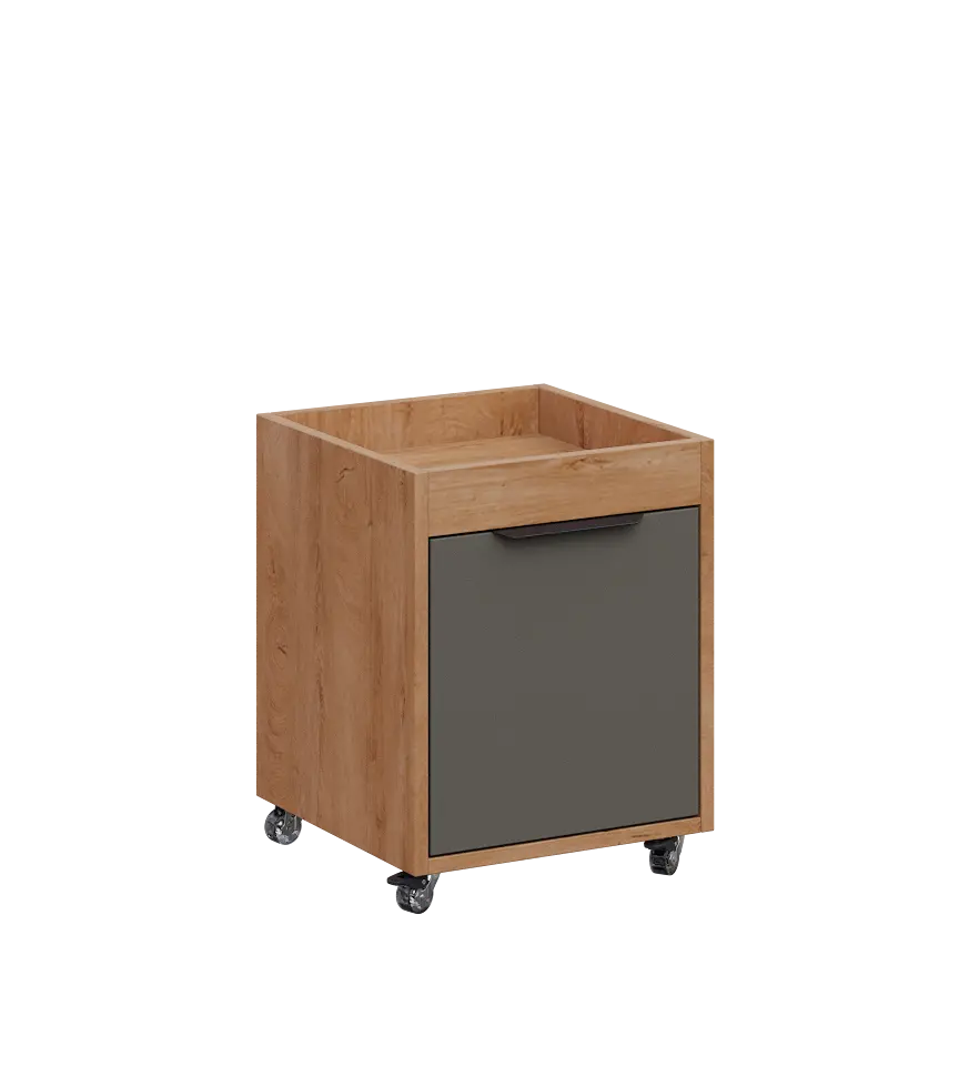 AERO 50 kontejner pojízdný, 1-zásuvkový, zámek, lávově šedá/dub klasik