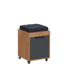 AERO 51 kontejner pojízdný s černým polštářkem, 1-zásuvkový, zámek, antracit/dub klasik