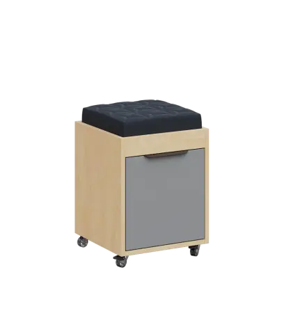 AERO 51 kontejner pojízdný s černým polštářkem, 1-zásuvkový, zámek, chinchilla šedá/bříza irská