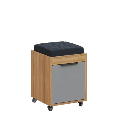 AERO 51 kontejner pojízdný s černým polštářkem, 1-zásuvkový, zámek, chinchilla šedá/coco bolo AERO 51 kontejner pojízdný s černým polštářkem, 1-zásuvkový, zámek, chinchilla šedá/coco bolo