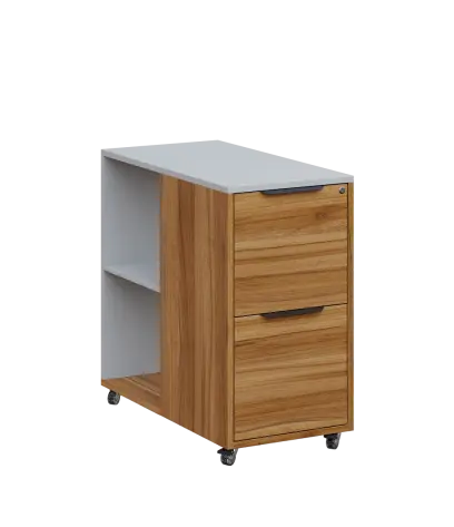 AERO 21 kancelářská skříň, 2-zásuvková/2 niky, 750x400x800, kolečka, šedá/ořech světlý AERO 21 kancelářská skříň, 2-zásuvková/2 niky, 750x400x800, kolečka, šedá/ořech světlý