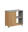 AERO 23 P kancelářská skříň, 1-dveřová/2 niky, pravá, 750x800x400, kolečka, chinchilla šedá/coco bolo