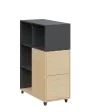AERO 32 P kancelářská skříň, 2-dveřová/4 niky, pravá, 1100x400x800, kolečka, antracit/bříza irská