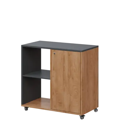 AERO 23 L kancelářská skříň, 1-dveřová/2 niky, levá, 750x800x400, kolečka, antracit/dub klasik AERO 23 L kancelářská skříň, 1-dveřová/2 niky, levá, 750x800x400, kolečka, antracit/dub klasik