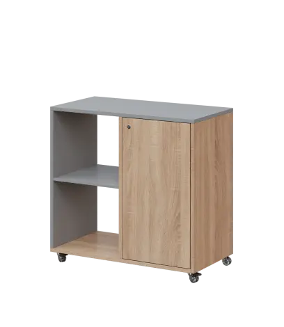 AERO 23 L kancelářská skříň, 1-dveřová/2 niky, levá, 750x800x400, kolečka, chinchilla šedá/dub bardo AERO 23 L kancelářská skříň, 1-dveřová/2 niky, levá, 750x800x400, kolečka, chinchilla šedá/dub bardolino