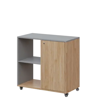 AERO 23 L kancelářská skříň, 1-dveřová/2 niky, levá, 750x800x400, kolečka, chinchilla šedá/dub hicko AERO 23 L kancelářská skříň, 1-dveřová/2 niky, levá, 750x800x400, kolečka, chinchilla šedá/dub hickory