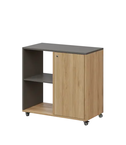 AERO 23 L kancelářská skříň, 1-dveřová/2 niky, levá, 750x800x400, kolečka, lávově šedá/dub fjord AERO 23 L kancelářská skříň, 1-dveřová/2 niky, levá, 750x800x400, kolečka, lávově šedá/dub fjord