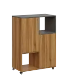 AERO 34 P kancelářská skříň, 2-dveřová/4 niky, pravá, 1100x800x400, kolečka, lávově šedá/ořech světl