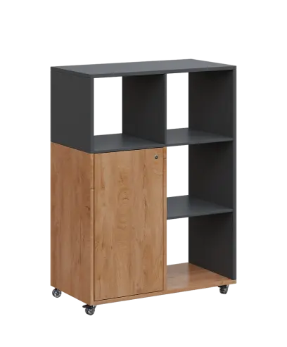 AERO 33 P kancelářská skříň, 1-dveřová/4 niky, pravá, 1100x800x400, kolečka, antracit/dub klasik AERO 33 P kancelářská skříň, 1-dveřová/4 niky, pravá, 1100x800x400, kolečka, antracit/dub klasik