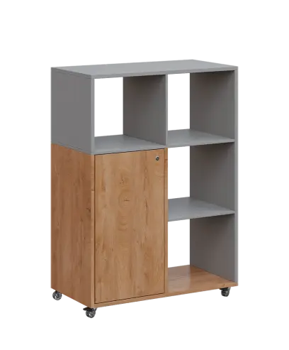 AERO 33 P kancelářská skříň, 1-dveřová/4 niky, pravá, 1100x800x400, kolečka, chinchilla šedá/dub kla AERO 33 P kancelářská skříň, 1-dveřová/4 niky, pravá, 1100x800x400, kolečka, chinchilla šedá/dub klasik