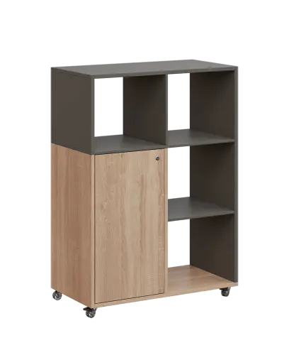 AERO 33 P kancelářská skříň, 1-dveřová/4 niky, pravá, 1100x800x400, kolečka, lávově šedá/dub bardoli AERO 33 P kancelářská skříň, 1-dveřová/4 niky, pravá, 1100x800x400, kolečka, lávově šedá/dub bardolino