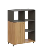 AERO 33 P kancelářská skříň, 1-dveřová/4 niky, pravá, 1100x800x400, kolečka, lávově šedá/coco bolo