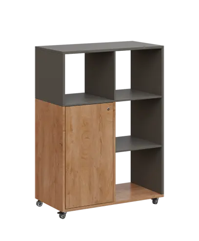 AERO 33 P kancelářská skříň, 1-dveřová/4 niky, pravá, 1100x800x400, kolečka, lávově šedá/dub klasik AERO 33 P kancelářská skříň, 1-dveřová/4 niky, pravá, 1100x800x400, kolečka, lávově šedá/dub klasik