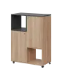 AERO 34 L kancelářská skříň, 2-dveřová/4 niky, levá, 1100x800x400, kolečka, antracit/dub bardolino