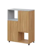 AERO 34 L kancelářská skříň, 2-dveřová/4 niky, levá, 1100x800x400, kolečka, šedá/coco bolo