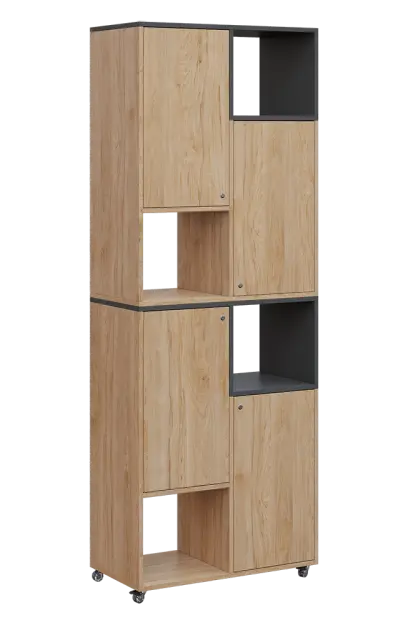 AERO 42 P kancelářská skříň, 4-dveřová/4 niky, pravá, 2150x800x400, kolečka, antracit/dub hickory AERO 42 P kancelářská skříň, 4-dveřová/4 niky, pravá, 2150x800x400, kolečka, antracit/dub hickory