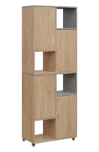 AERO 42 P kancelářská skříň, 4-dveřová/4 niky, pravá, 2150x800x400, kolečka, chinchilla šedá/dub hic