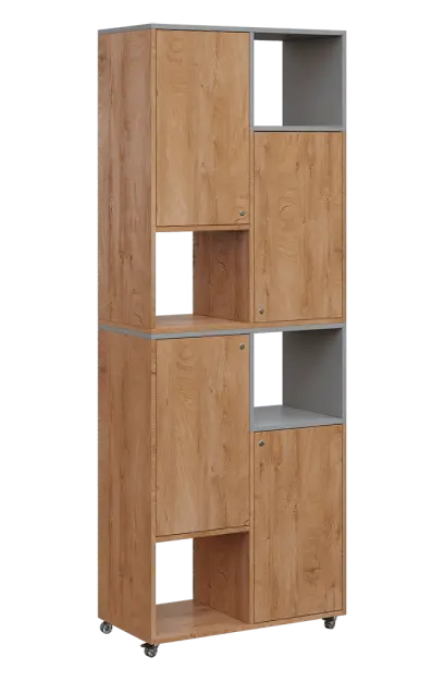 AERO 42 P kancelářská skříň, 4-dveřová/4 niky, pravá, 2150x800x400, kolečka, chinchilla šedá/dub kla AERO 42 P kancelářská skříň, 4-dveřová/4 niky, pravá, 2150x800x400, kolečka, chinchilla šedá/dub klasik