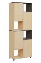 AERO 42 P kancelářská skříň, 4-dveřová/4 niky, pravá, 2150x800x400, kolečka, lávově šedá/bříza irská