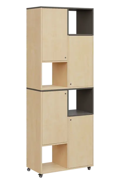 AERO 42 P kancelářská skříň, 4-dveřová/4 niky, pravá, 2150x800x400, kolečka, lávově šedá/bříza irská AERO 42 P kancelářská skříň, 4-dveřová/4 niky, pravá, 2150x800x400, kolečka, lávově šedá/bříza irská