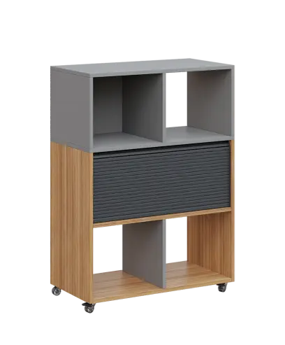 AERO 35 kancelářská skříň, roletková/4 niky, 1100x800x400, kolečka, chinchilla šedá/coco bolo AERO 35 kancelářská skříň, roletková/4 niky, 1100x800x400, kolečka, chinchilla šedá/coco bolo