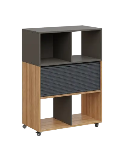 AERO 35 kancelářská skříň, roletková/4 niky, 1100x800x400, kolečka, lávově šedá/coco bolo AERO 35 kancelářská skříň, roletková/4 niky, 1100x800x400, kolečka, lávově šedá/coco bolo