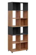 AERO 41 kancelářská skříň, otevřená, 2150x800x400, kolečka, platinově antracit/dub klasik