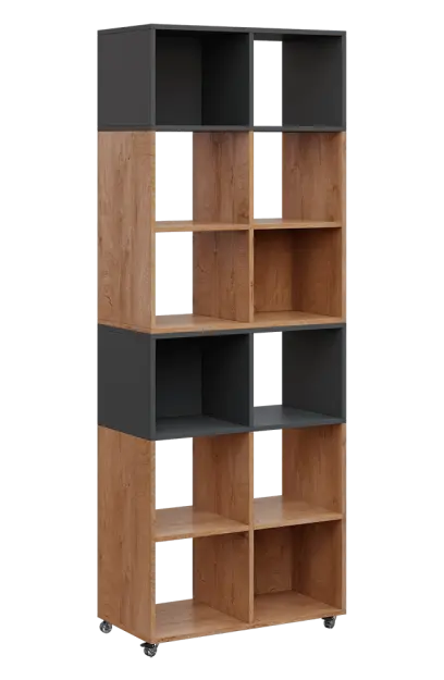 AERO 41 kancelářská skříň, otevřená, 2150x800x400, kolečka, platinově antracit/dub klasik AERO 41 kancelářská skříň, otevřená, 2150x800x400, kolečka, platinově antracit/dub klasik