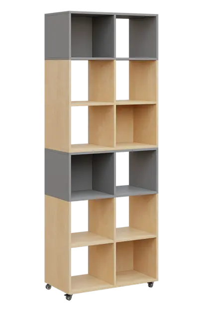 AERO 41 kancelářská skříň, otevřená, 2150x800x400, kolečka, platinově chinchilla šedá/bříza irská AERO 41 kancelářská skříň, otevřená, 2150x800x400, kolečka, platinově chinchilla šedá/bříza irská